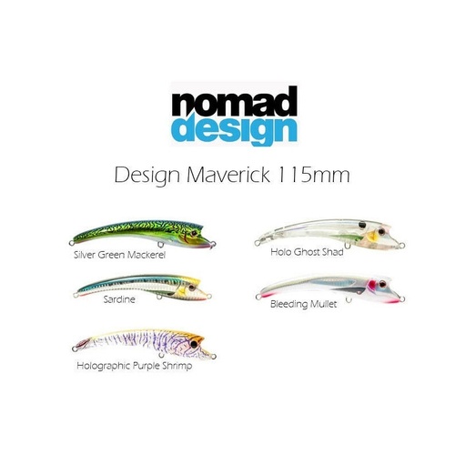 Nomad Design Maverick 115mm 21g Hardbody Floating Fishing Lure - Choose Colour