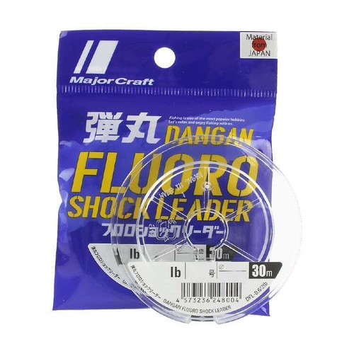 Majorcraft Dangan Fluorocarbon Shock Fishing Leader 30m Clear - Choose Lb