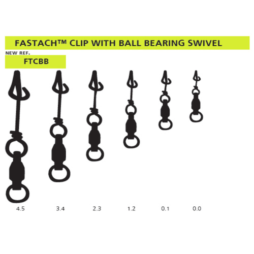 Mustad Ultrapoint Fastach Clip With Ball Bearing Swivel - Choose Size