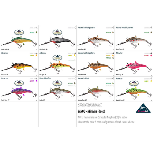 Predatek Min Min 50mm Deep Hard Body Fishing lure - Choose Colour