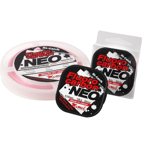 Momoi Hi-Catch Neo 20m FC Pink Fluorocarbon Fishing Leader - Choose Lb