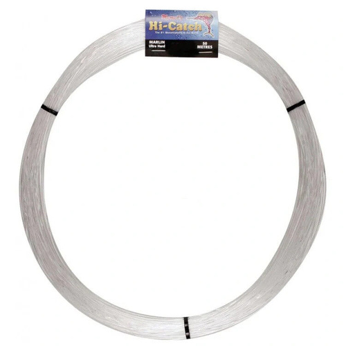 Momoi Hi-Catch Marllin Ultra Hard Monofilament Fishing Leader - Choose Lb