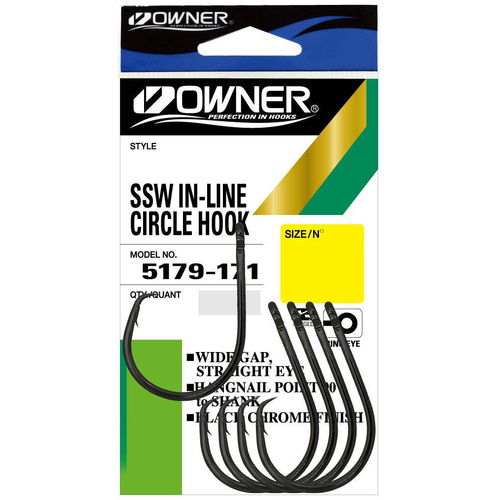 Owner 5179 SSW In Line Circle Fishing Hook - Choose Size