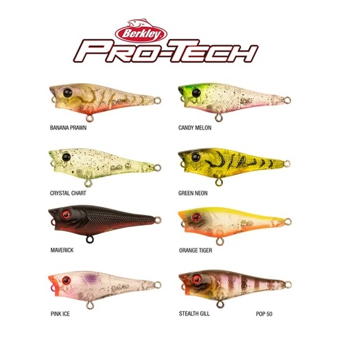 Berkley 2021 Pro-Tech 50mm Pop Surface Topwater Fishing Lure - Choose Colour