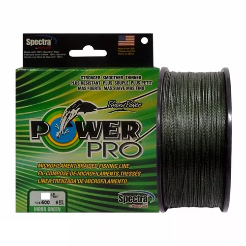 Power Pro Braided Fishing Line 500 Yards Moss Green - Choose Lb