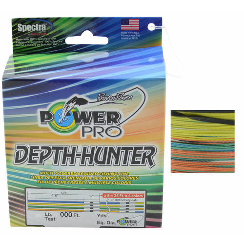 Power Pro 500 yards Depth Hunter Multi Colour Braid Fishing Line - Choose Lb