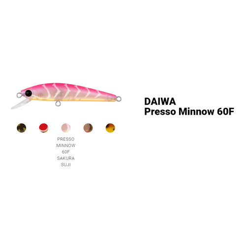 Daiwa 2021 Presso Minnow 60F Floating Fishing Lure - Choose Colour