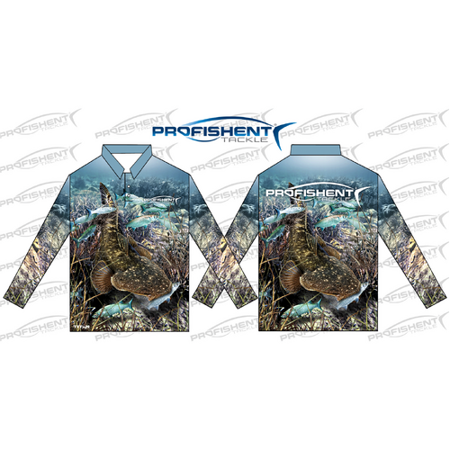 Profishent Sublimated Long Sleeved Dusky Flathead Fishing Shirt - Choose Size
