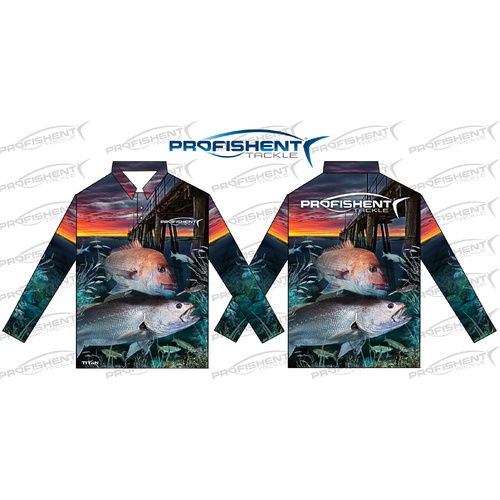 Profishent Sublimated Long Sleeved Jewfish Snapper Fishing Shirt - Choose Size