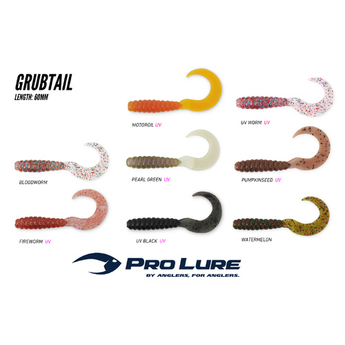 Pro Lure GrubTail 60mm Soft Plastic Fishing Lure ProLure - Choose Colour