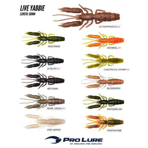 Pro Lure Live Yabbie 60mm Soft Plastic Fishing Lure ProLure - Choose Colour