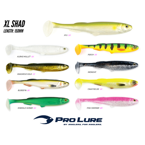 Pro Lure XL Shad 6" 150mm Soft Plastic Swimbait Fishing Lure ProLure - Choose Colour