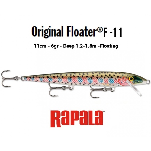 Rapala Original Floater 11cm Hard Body Fishing Lure - Choose Colour
