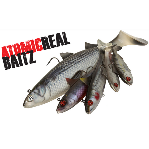 Atomic 2022 Real Baitz Soft Plastic Rigged Fishing Lure - Choose Colour Size