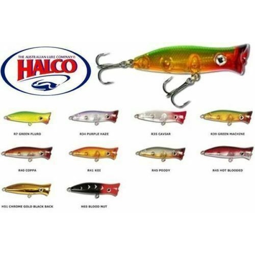 Halco Roosta Popper 45mm Hard Body Surface Fishing Lure - Choose Colour