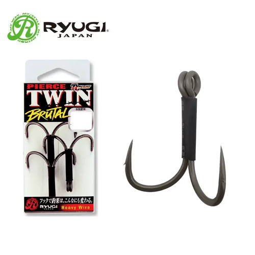 Ryugi Pierce HPT120 Pierce Twin Brutal Heavy Duty Double Fishing Hook - Choose Size