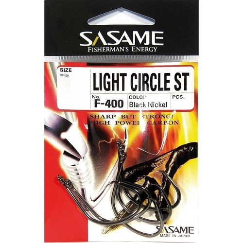 Sasame F-400 Light Circle Straight Eye Bait Fishing Hook - Choose Size