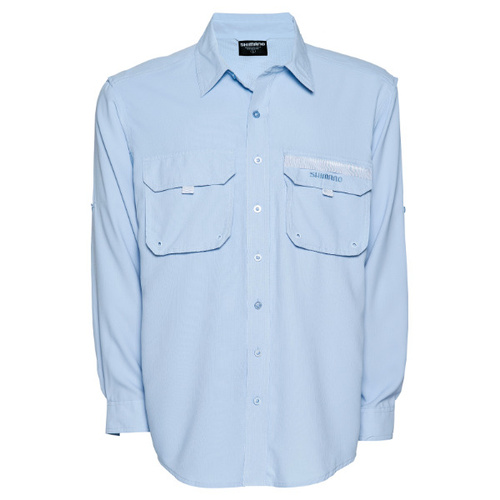 Shimano Vented Long Sleeve Skyway Colour Fishing Shirt - Choose Size (SHVENTSKY)