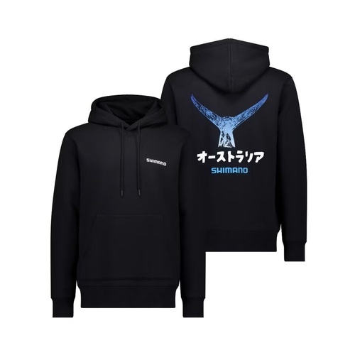 Shimano 2026 Black Gyotaku Marlin Fishing Hoodie - Choose Size