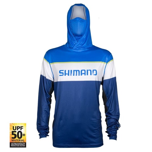 Shimano Retro Tri Colour Hooded Tech Tee Fishing Shirt - Choose Size