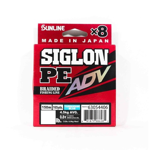 Sunline Siglon PE ADV x8 150m Turquiose Blue Braid Fishing Line - Choose lb