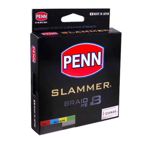 Penn 2022 Slammer 400m Multi Colour Braid Fishing Line - Choose Lb