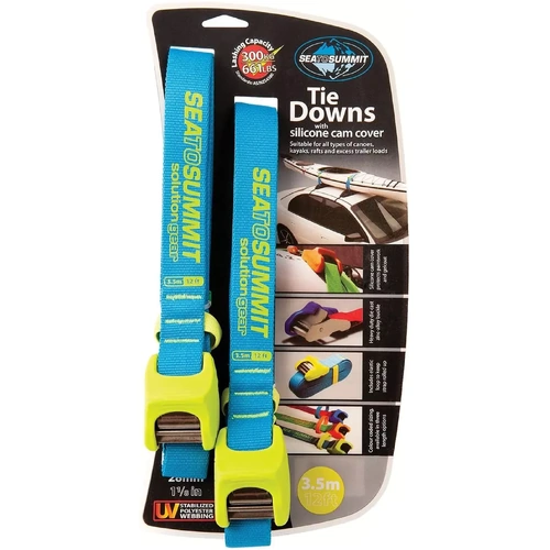 Sea To Summit Tie Down Strap With Silicone Cam Cover 2 Pack - Choose Length