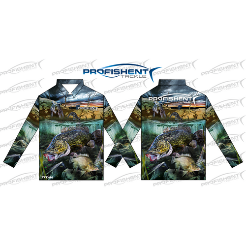 Profishent Tackle Kids Fishing Shirt Sublimated Yellow-Belly Murray-Cod Kangro - Choose Size (SLSCYK)