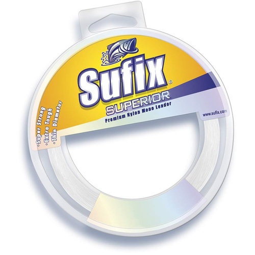 Sufix Superior 100m Clear Monofilament Fishing Leader - Choose Lb