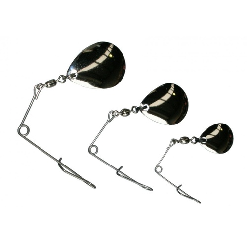 TT Lures Jig Spinner Nickel (Silver) Colorado 3pk Soft Plastic Lure Attachment - Choose Size