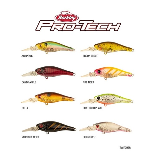 Berkley 2021 Pro-Tech Twitcher 45mm Minnow Floating Topwater Surface Fishing Lure - Choose Colour