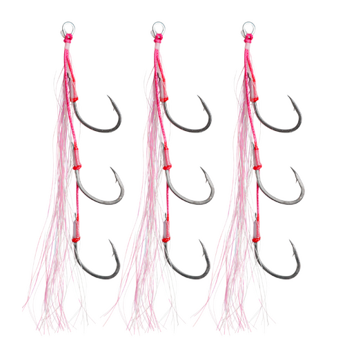 Vexed Flashy Triple Bait Assist Fishing Hook - Choose Colour And Hook Size