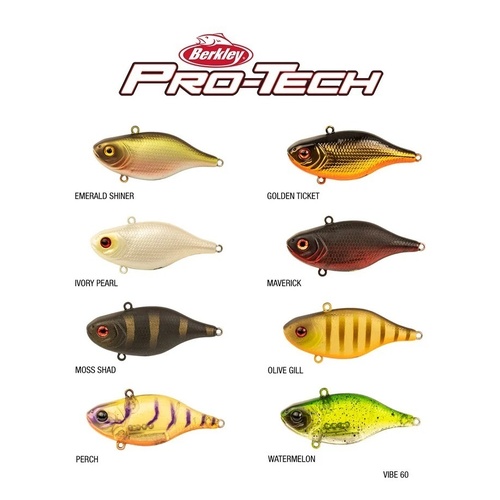 Berkley 2021 Pro-Tech Rattling Vibe 60mm Hard Body Fishing Lure - Choose Colour