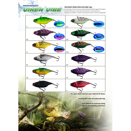 Profishent Vixen Vibe 65mm Hard Body Fishing Lure - Choose Colour