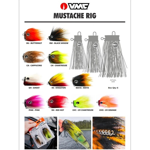 VMC Rapala Mustache 20g (Size M) Fishing Jig Head With Bucktail Rig - Choose Colour