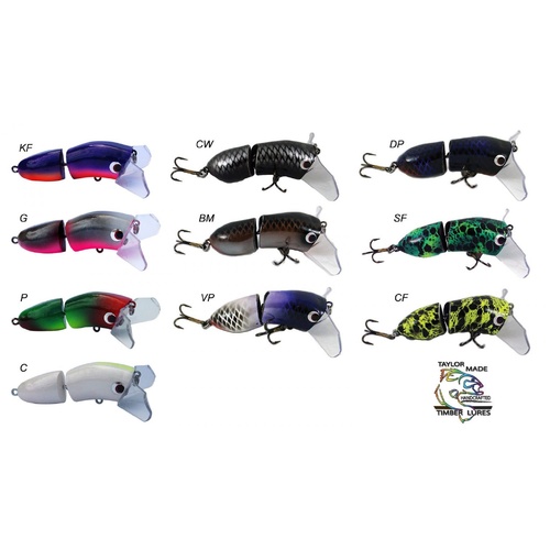 Taylor Made Wollaper Jointed 100mm Surface Walker Fishing Lure - Choose Colour