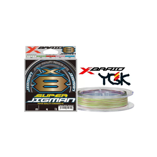 YGK XBraid Super Jigman x8 300m Premium Multi Colour Braid Fishing Line - Choose Lb