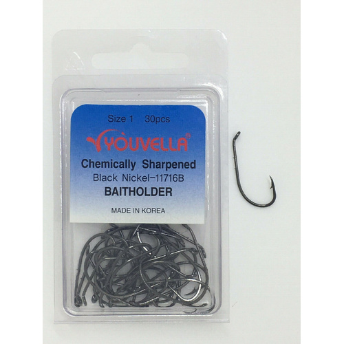 Youvella Baitholder Fishing Hook 30x Value Pack - Choose Size