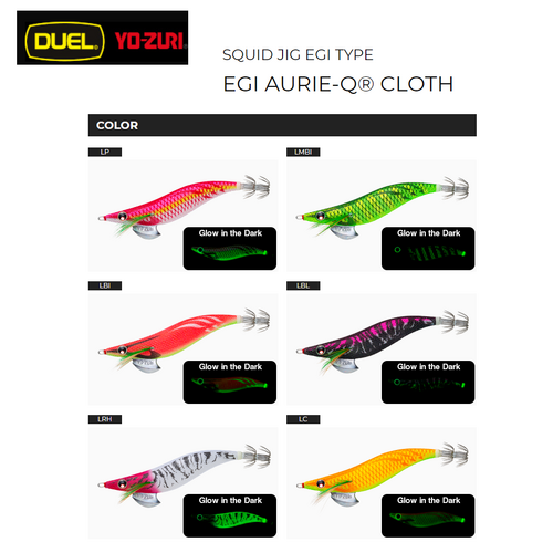 Yo Zuri Aurie-Q Egi 1.8 Cloth Wrapped Squid Jig Sinking 5g - Choose Colour