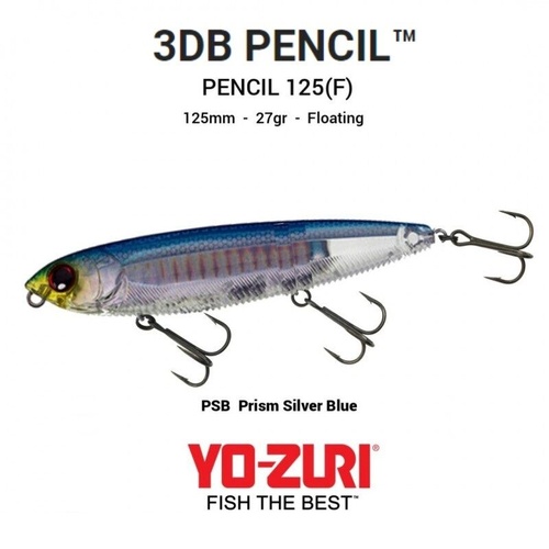 Yo Zuri 3DB Pencil 125mm Topwater Hard Body Fishing Lure - Choose Colour