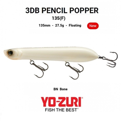 Yo Zuri 3DB Pencil Popper 135mm Topwater Hard Body Fishing Lure - Choose Colour