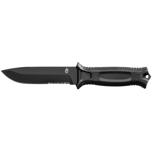 Gerber USA Made StrongArm Fixed Blade Serrated Tactical Knife - Black