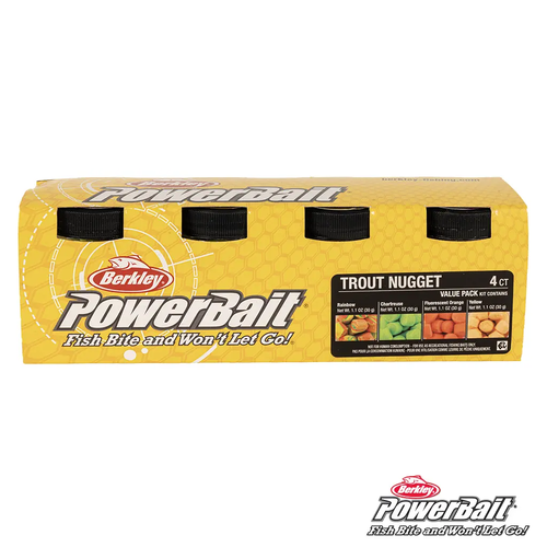 Berkley Powerbait 4 Pack Assorted Trout Nugget Fishing Lure Value Pack