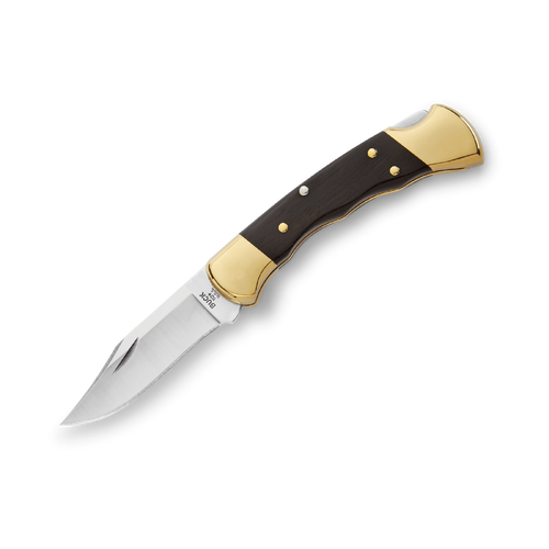 Buck Knives Ranger Finger Groove Folding Knife With Leather Sheath 112BRSFG