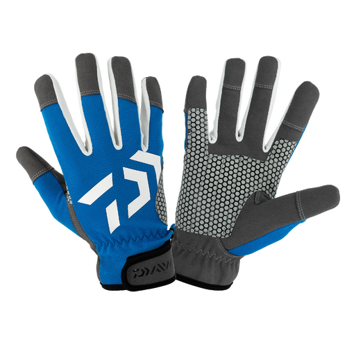 Daiwa Offshore Fishing Gloves UV Protection Heavy Duty Blue Colour #S
