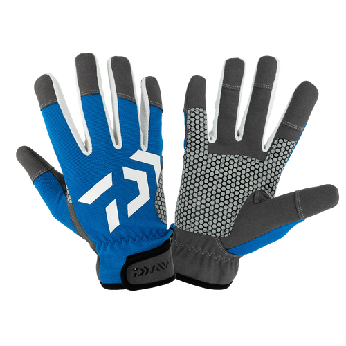 Daiwa Offshore Fishing Gloves UV Protection Heavy Duty Blue Colour #M