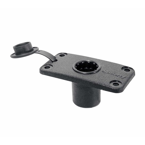 Scotty Rectangular Flush Deck Mount With Rain Cap Black 244