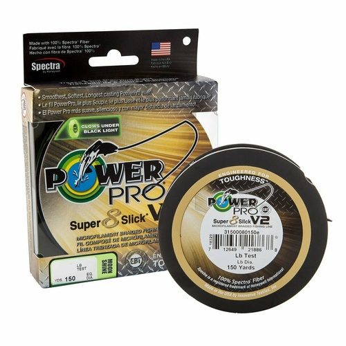 Power Pro Super Slick V2 Moonshine 150 yards Braid Fishing Line - Choose Lb