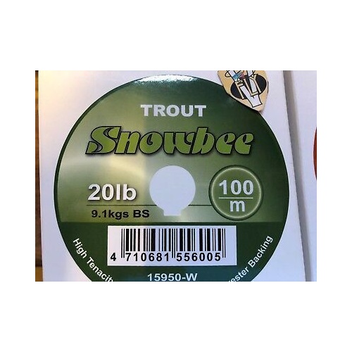 Snowbee Braided White Dacron Fly Fishing Backing Line 100m #20lb