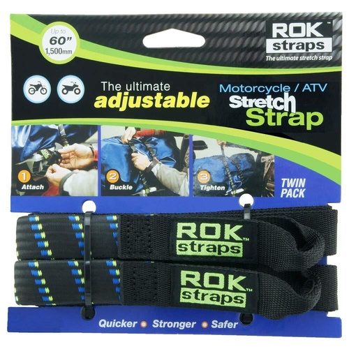 ROK Straps Heavy Duty Motorcycle Motorbike Bike Luggage Tie Down Straps - Pair